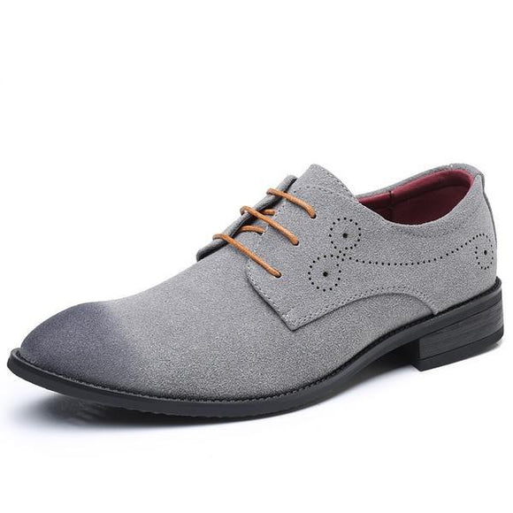 Shoes - Men Fashion Pointed Toe Lace Up  Brogue Shoes