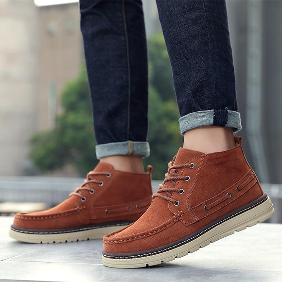 Shoes - Men's Winter Cow Suede Leather Ankle Boots