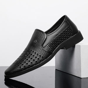 Jollmall Men Shoes - Genuine Leather Soft Bottom Slip-On Shoes Hole Shoes