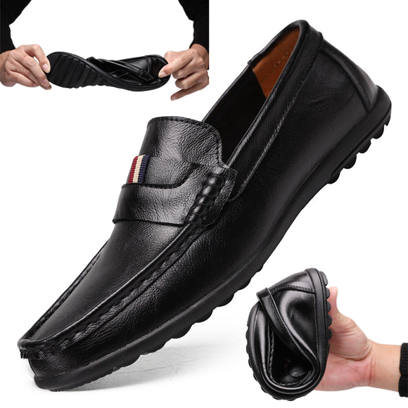 Jollmall Men Shoes - Moccasins Breathable Slip on Black Driving Shoes