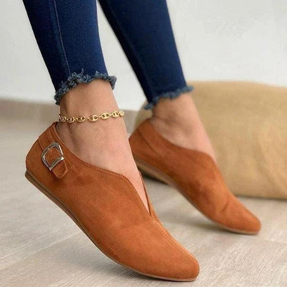 Pointed Toe Suede Women Flats Shoes