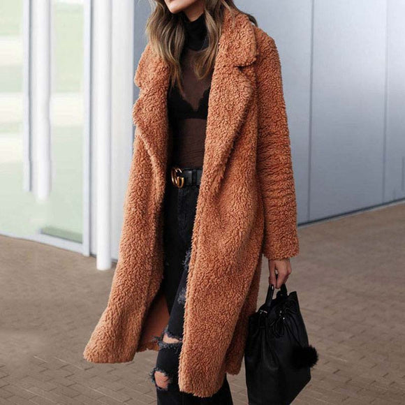 2021 Autumn Winter Woman Faux Fur Coat