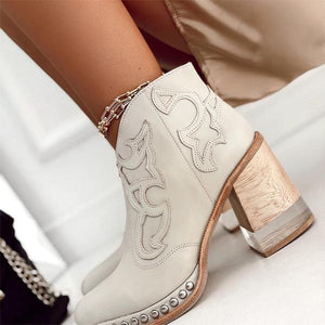 2022 Leather Women Ankle Boots