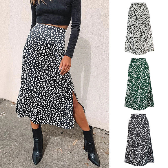 New Sexy Leopard Print Chiffon Split Skirt