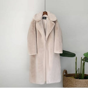 Winter Warm Faux Fur Coat Thick Women Long Coat