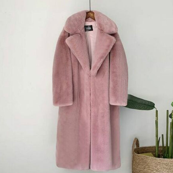 Winter Warm Faux Fur Coat Thick Women Long Coat