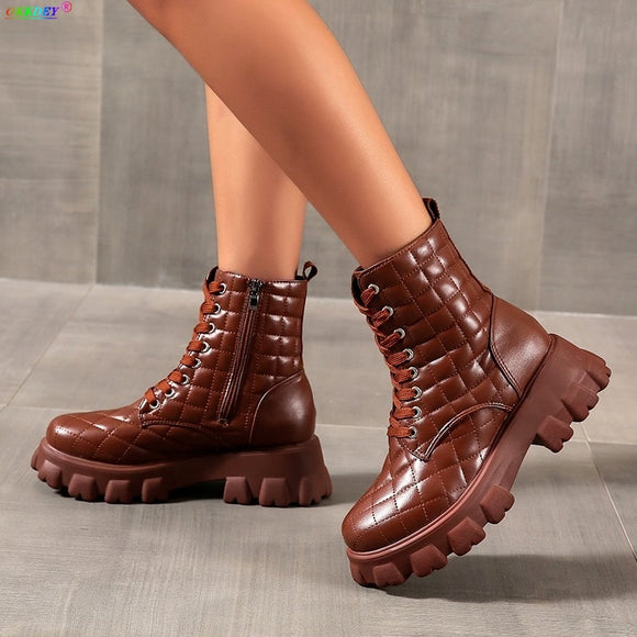 Winter New Fashion Women's Lace-up Boots