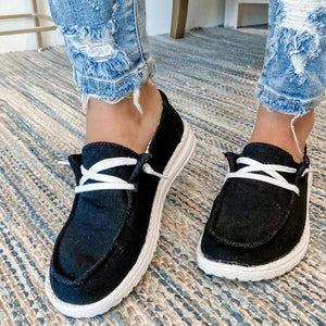 Female Breathable Slip on Loafers Canvas Sneakers