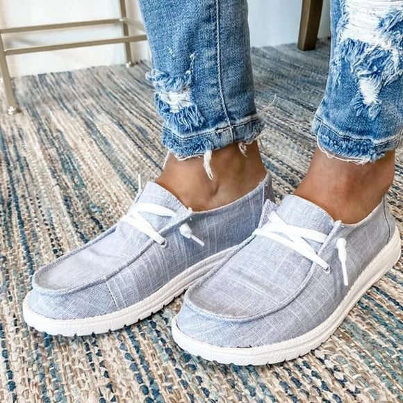Female Breathable Slip on Loafers Canvas Sneakers