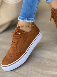 Women Flats Casual Lace Up Shoes