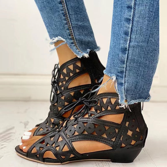 Woman Summer Shoelaces Gladiator Boot Sandals