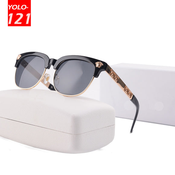 2022 New Women Retro Flat Half Frame Sunglasses