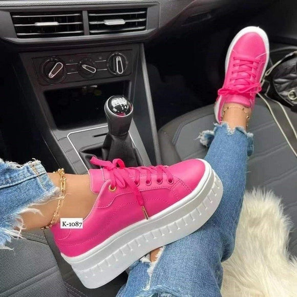 Fashion Women Soft Leather Sneakers