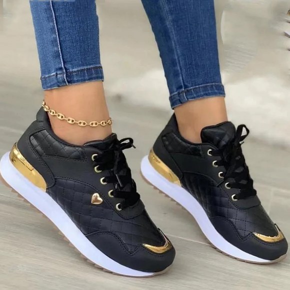 Women Leather Platform Shoes Sneakers