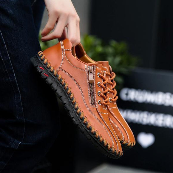 Men's Shoes - 2019 Fashion New Breathable Genuine Leather Men Shoes