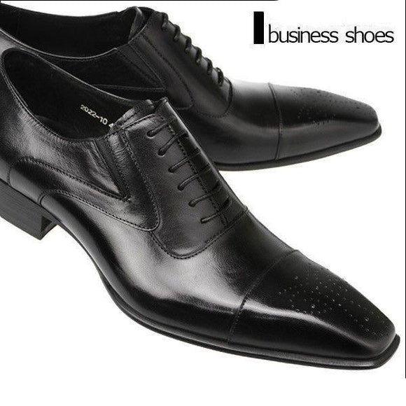 Shoes - High Quality Leather Pointed Toe Men's Classic Oxford Shoes