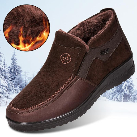 2019 Men Winter Fur inside Comfortable Warm Slip on Shoes