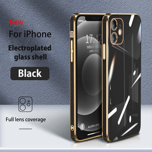 9D Electroplated Tempered Glass Phone Case For iPhone Series