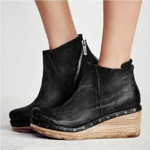 Boot - Vintage Fashion Leather Ankle Boots