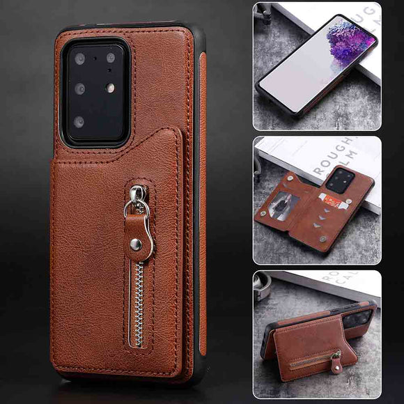 Jollmall Phone Case - Anti Fall Metal Double Button Zipper Wallet Case