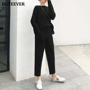 Winter Casual Women Thick Sweater Tracksuits