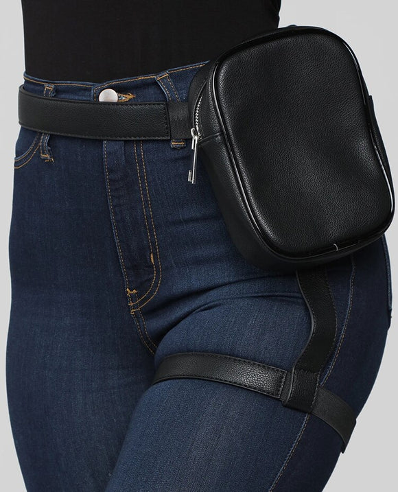 Trendy Stylish Women Waist Leg Belt Leather Bag