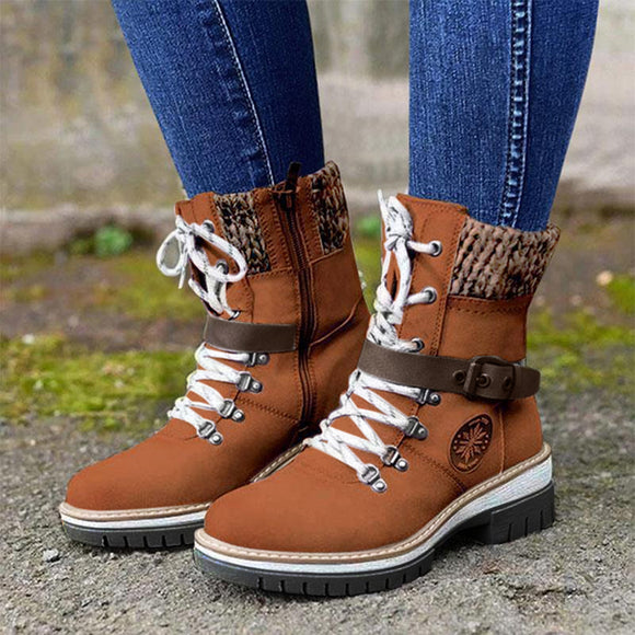 Durable Outdoor Keep Warm Winter Belt Buckle Ankle Boots