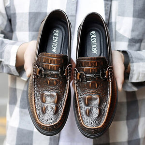 Jollmall Men Shoes - Luxury Crocodile Leather Slip On Casual Shoes(Buy 2 Get 10% off, 3 Get 15% off Now)