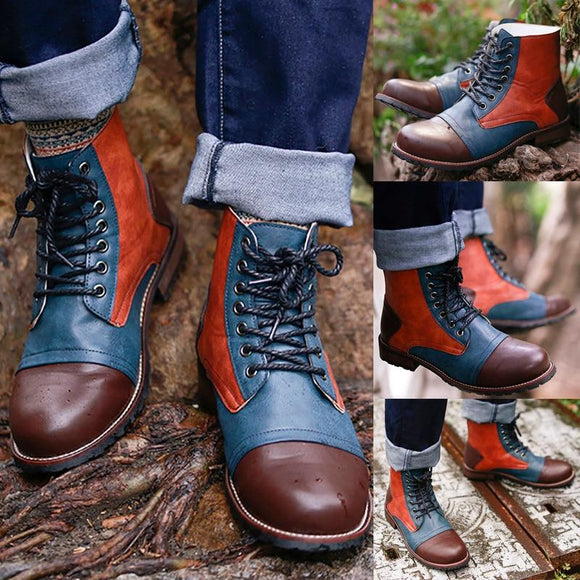 Shoes - Fashion Men's Retro Style Mixed Colors High Quality Leather Martin Boots