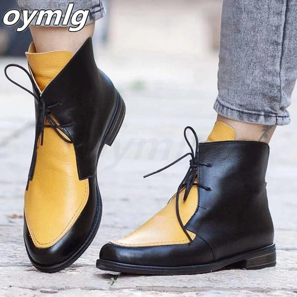 Women Fashion Leather Short Ankle Boots