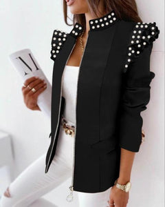 Fashion Long-sleeved Ruffle Women Suit Coat