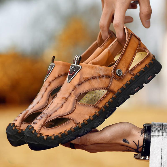 Fashion Genuine Leather Sandals Men Casual Beach Shoes