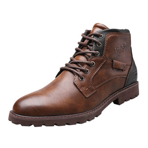 Men's Shoes - High-Top Side Zipper Tooling Black Brown Boots(Buy 2 Get 10% off, 3 Get 15% off Now)
