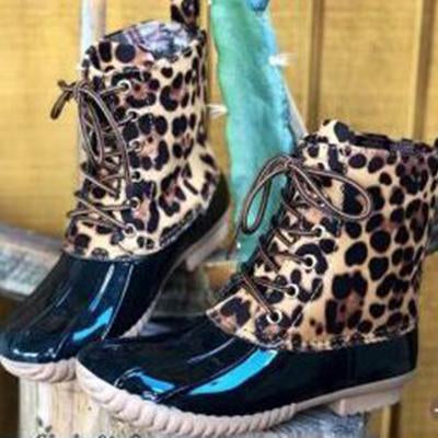 Women Leopard Waterproof Snow Boots