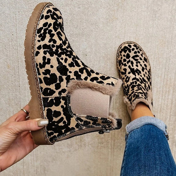 New Autumn/winter Leopard Print Casual Boots