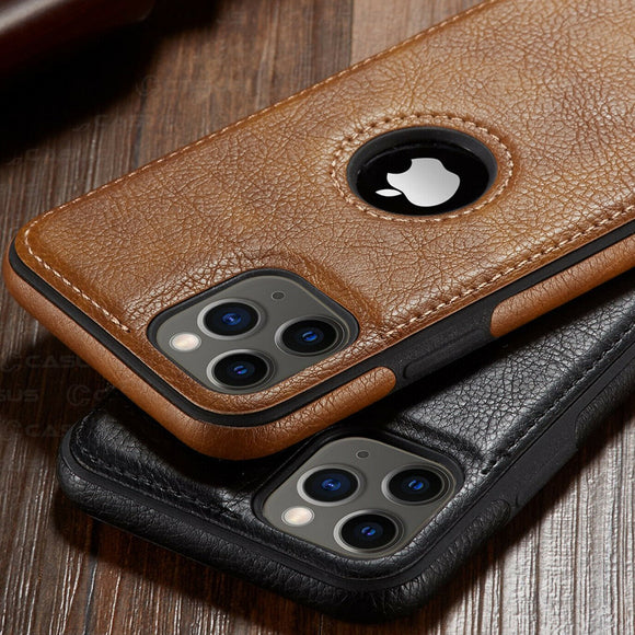Phone Case -  Luxury Business Leather Stitching Case For iPhone