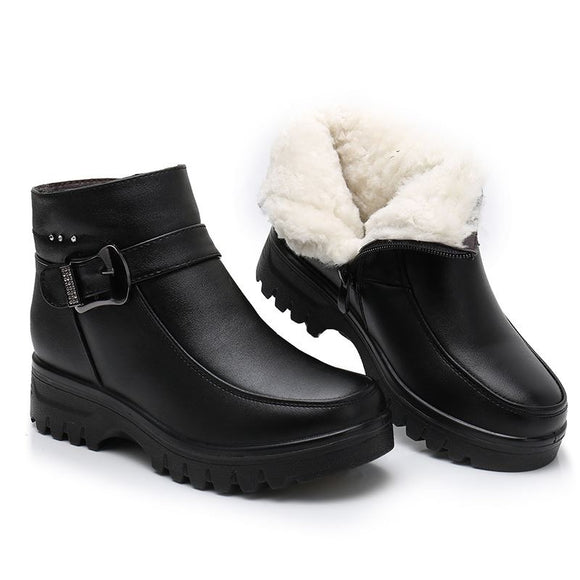 Fashion Winter Women Genuine Leather Ankle Boots