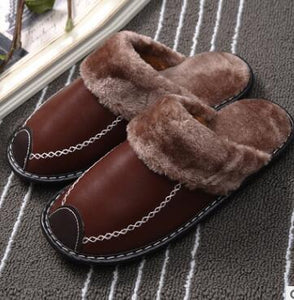 Big Discount New Winter PU Leather Waterproof Warm Slippers ( Buy 3 get 1 for free, Buy 5 get 2 for free )