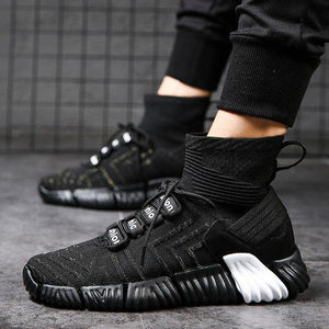 Men's Shoes - High Top Knit Breathable Sock Sneakers
