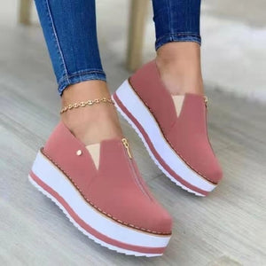 New Women Lace Up Wedge Sports Sneakers