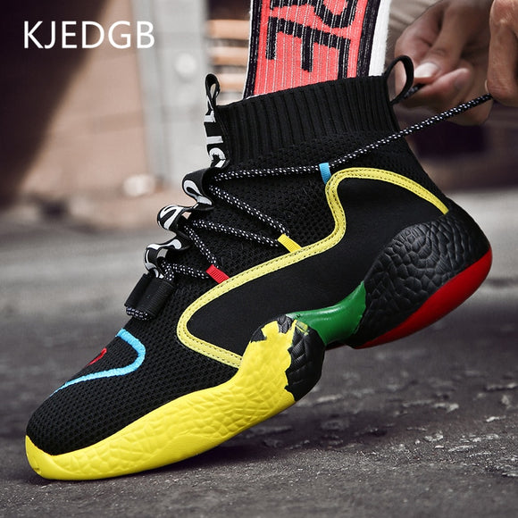 Men's Shoes - Ultralight High-top Men Sneakers Breathable Flyknit Shoes