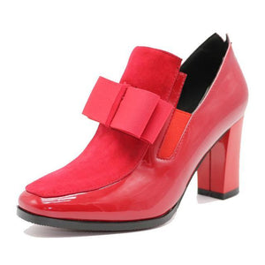 Women Shoes - Square toe Real Leather Ankle Boots