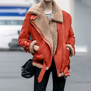 Winter Women's Warm Faux Leather Coat