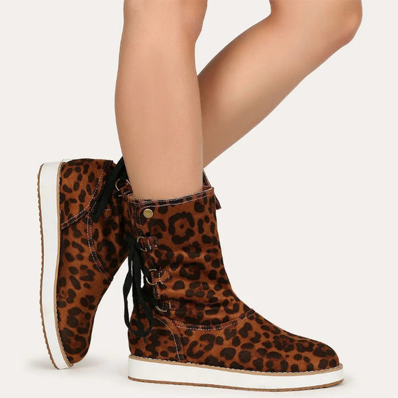 Women Lace-up Mid-cut Boot