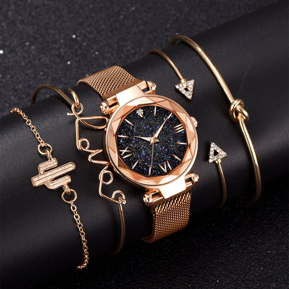 Women Ladies Crystal Bracelet Quartz Wrist Watch