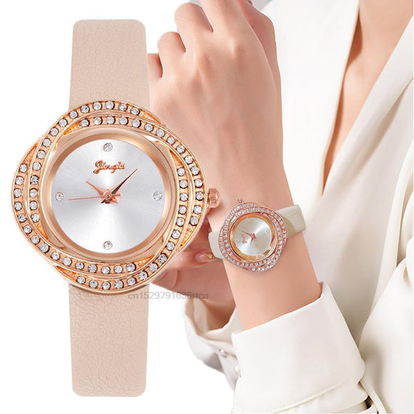 Luxury Fashion Women Irregular Rhinestone Watches