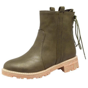Women Shoes - High Quality Leather Solid Med Thick Ankle Short Snow Boots