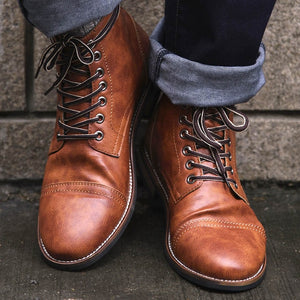 Men's Shoes - High Quality Men Vintage British Military Boots