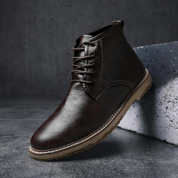 Shoes - High Quality Men's Genuine Leather Ankle Boots