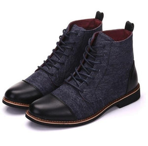 Men's Shoes - Large Size Casual Lace Up Oxfords Patchwork Shoes